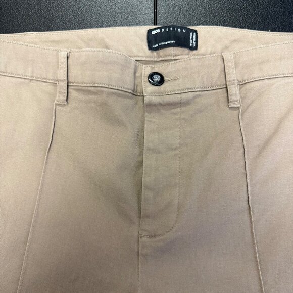 ASOS Design Mens Slim Fit Khaki Chinos Size 38x32 Cotton Spandex Blend - Picture 7 of 10